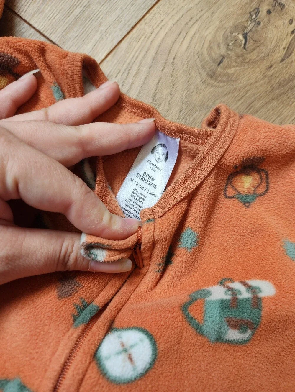 3t Fleece Camping Footless pajamas